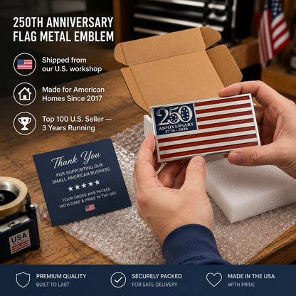 🇺🇸 Last Day Promo: 50% OFF ✝️★250th Anniversary Metal Flag Emblem★