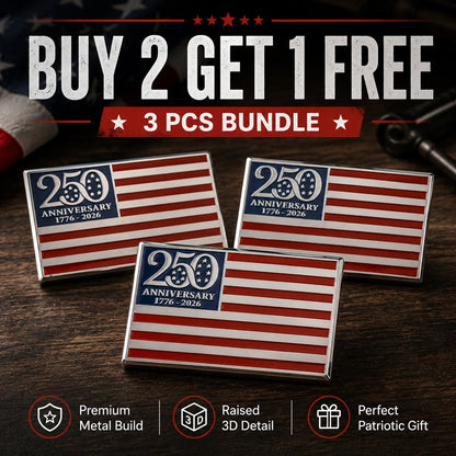 🇺🇸 Last Day Promo: 50% OFF ✝️★250th Anniversary Metal Flag Emblem★