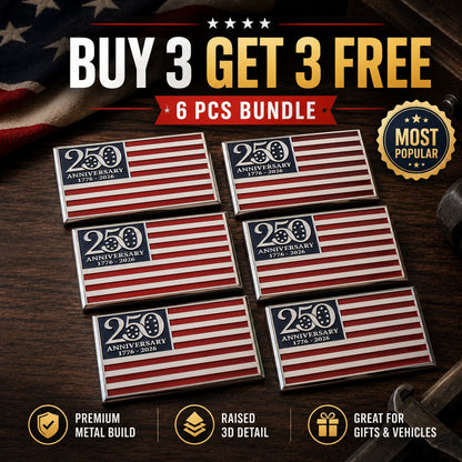 🇺🇸 Last Day Promo: 50% OFF ✝️★250th Anniversary Metal Flag Emblem★
