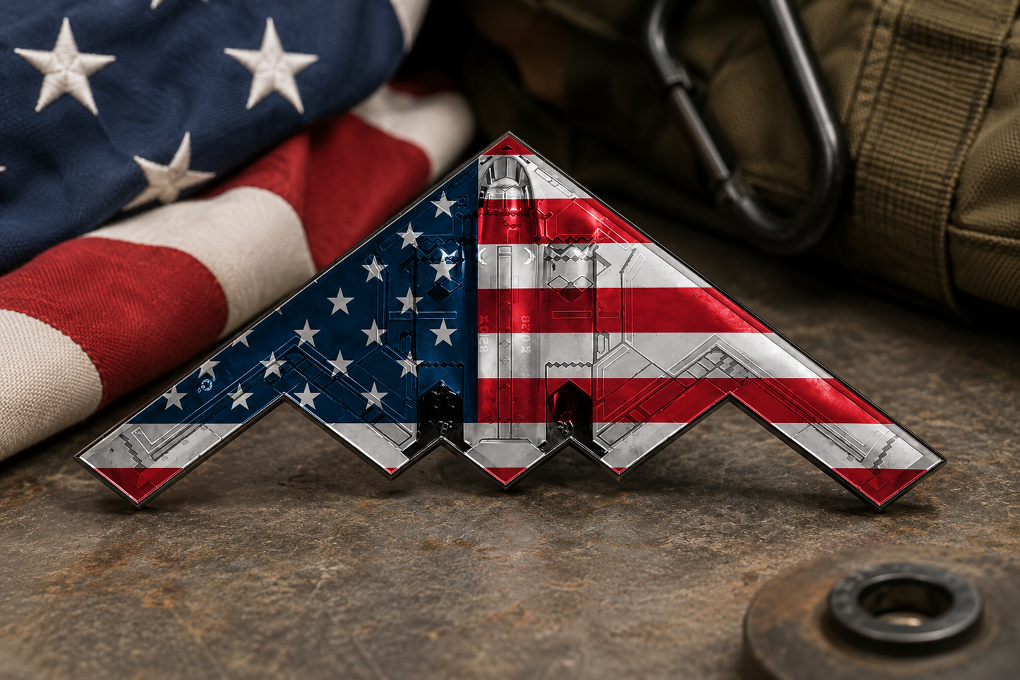 ✨Spirit of ’76 B-2 Stealth Bomber Challenge Coin – 250th Anniversary Patriotic Collectible