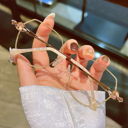 👓✨ Women’s Sparkling Rimless Blue Light Reading Glasses