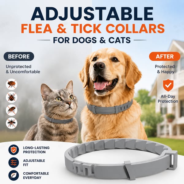 🐶50% OFF TODAY🛡️Adjustable Flea & Tick Collar for Dogs & Cats