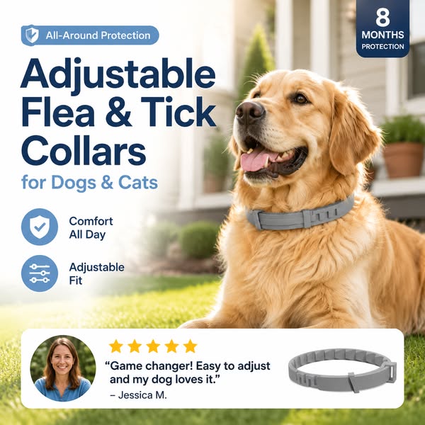 🐶50% OFF TODAY🛡️Adjustable Flea & Tick Collar for Dogs & Cats