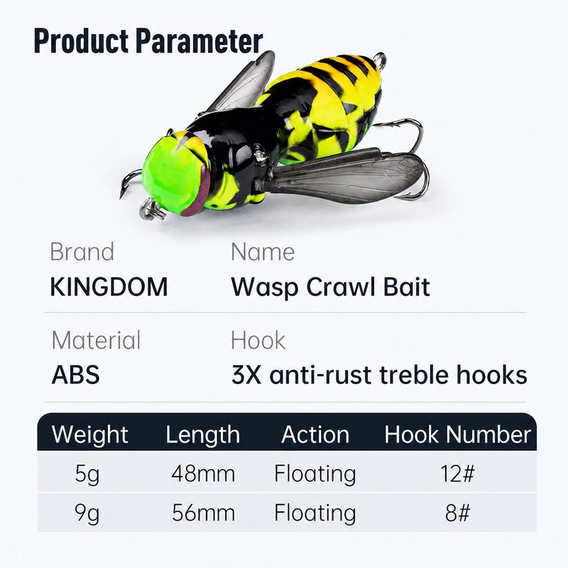 🔥 Last Day 49% OFF – 🐝 Bionic Wasp Topwater Lure That Triggers Explosive Strikes