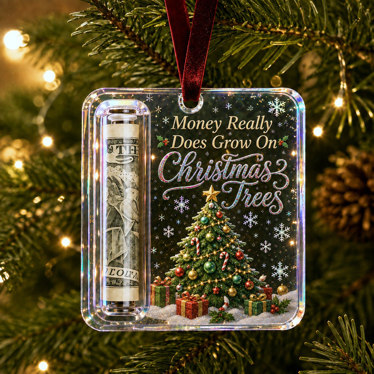 Christmas Cash Gift Ornament — Crystal Money Holder
