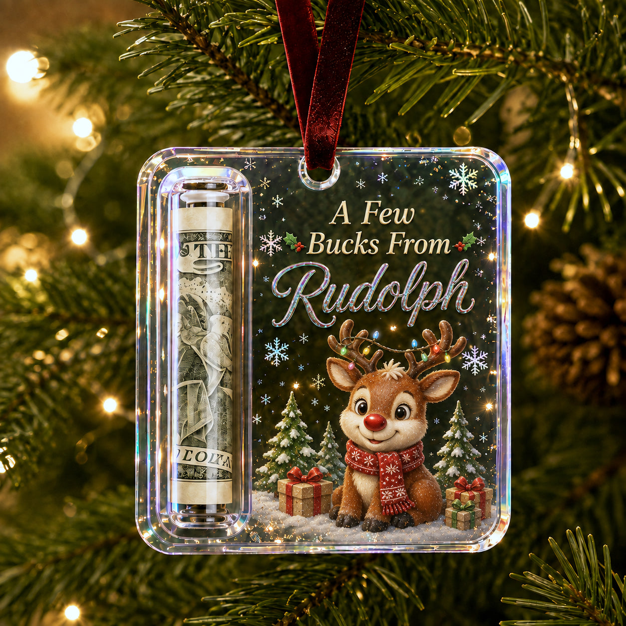 Christmas Cash Gift Ornament — Crystal Money Holder
