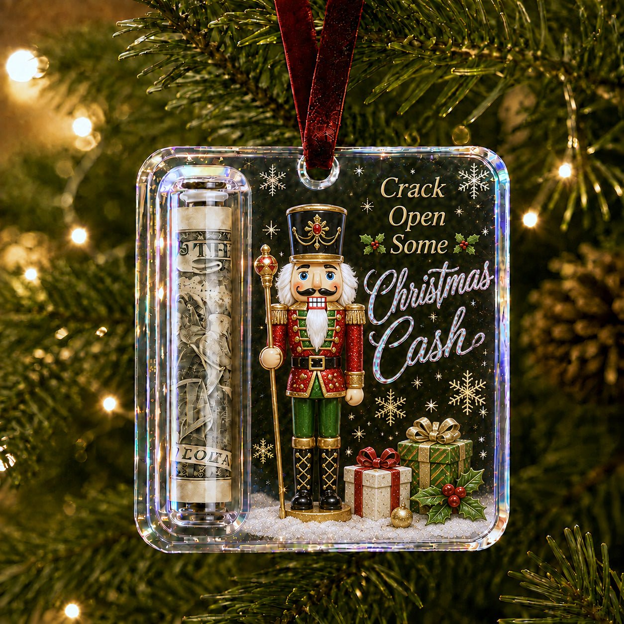 Christmas Cash Gift Ornament — Crystal Money Holder