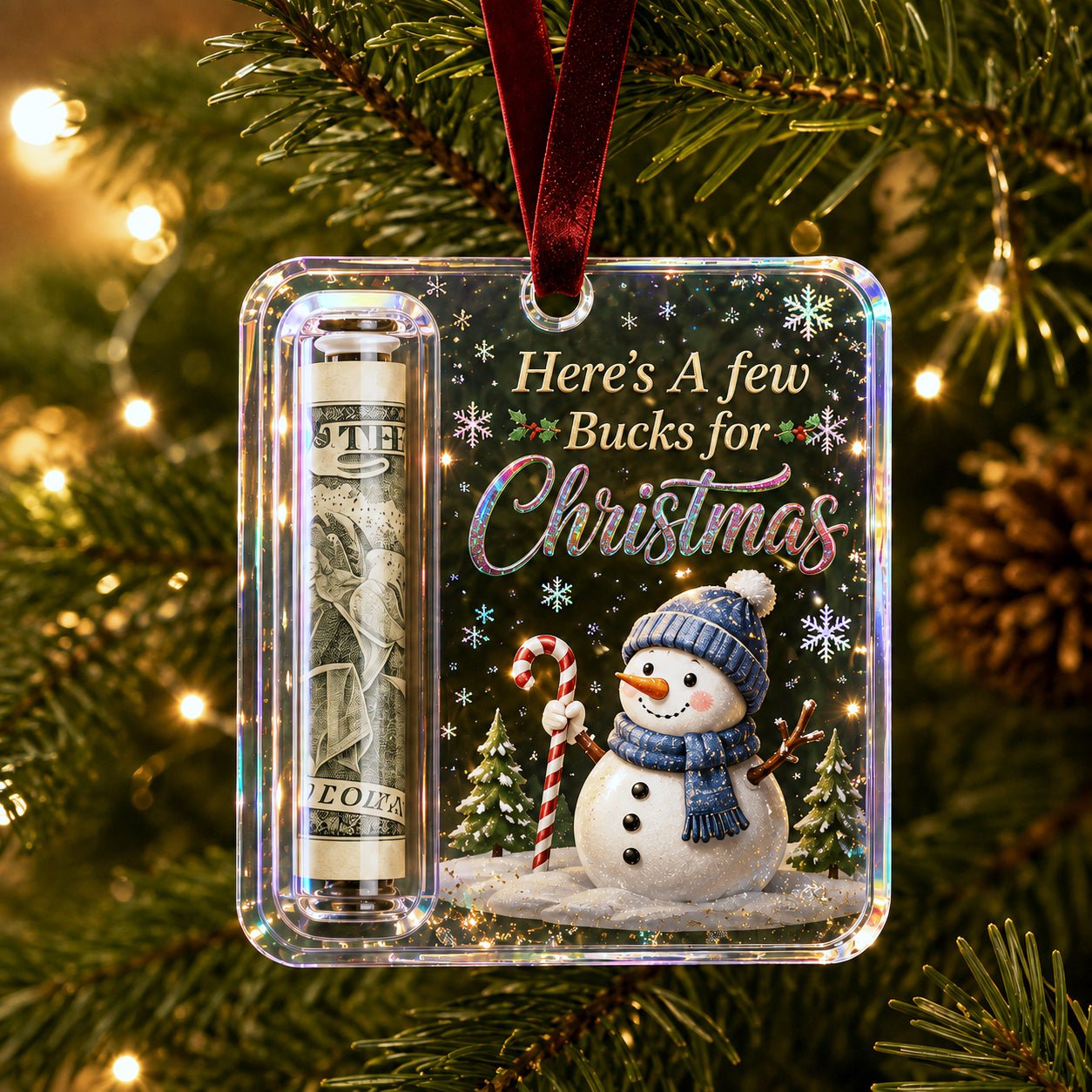 Christmas Cash Gift Ornament — Crystal Money Holder