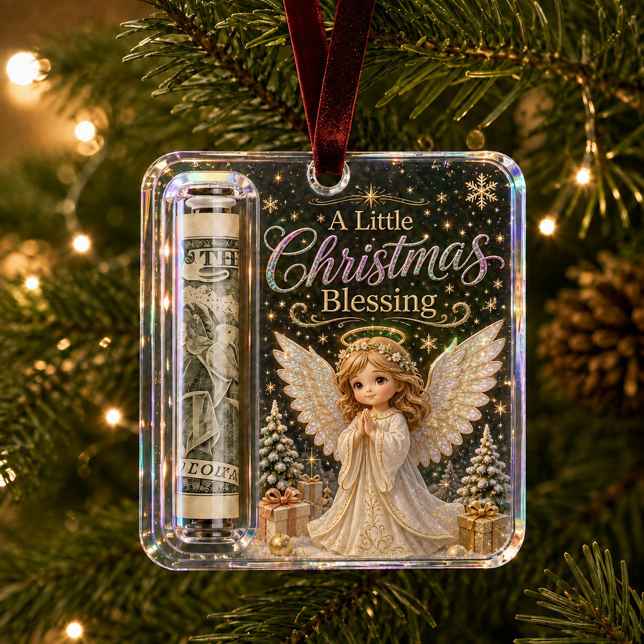 Christmas Cash Gift Ornament — Crystal Money Holder