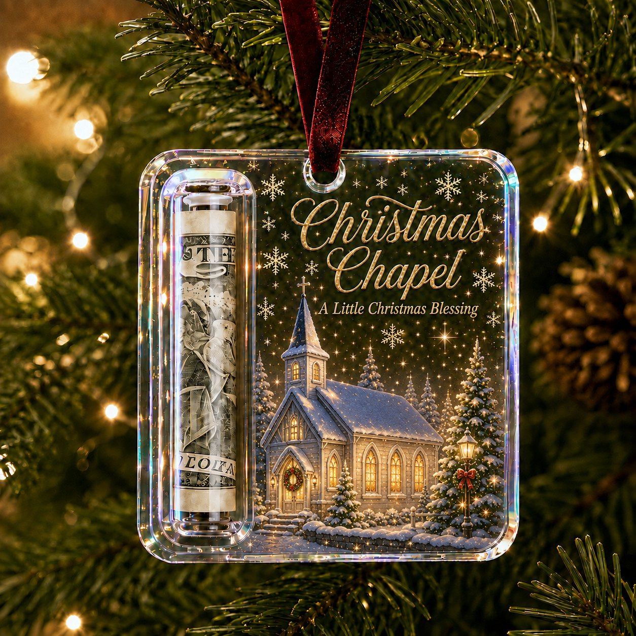 Christmas Cash Gift Ornament — Crystal Money Holder