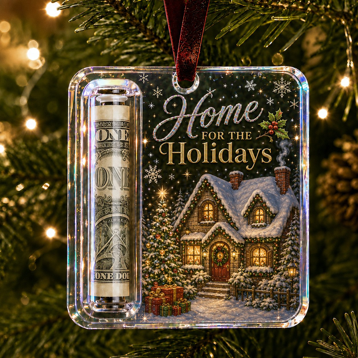 Christmas Cash Gift Ornament — Crystal Money Holder