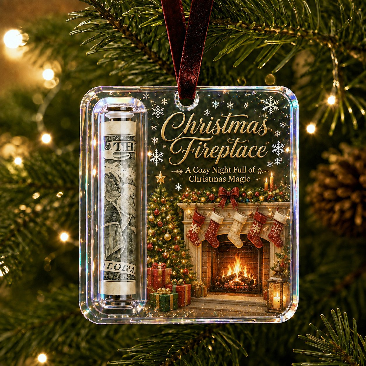 Christmas Cash Gift Ornament — Crystal Money Holder