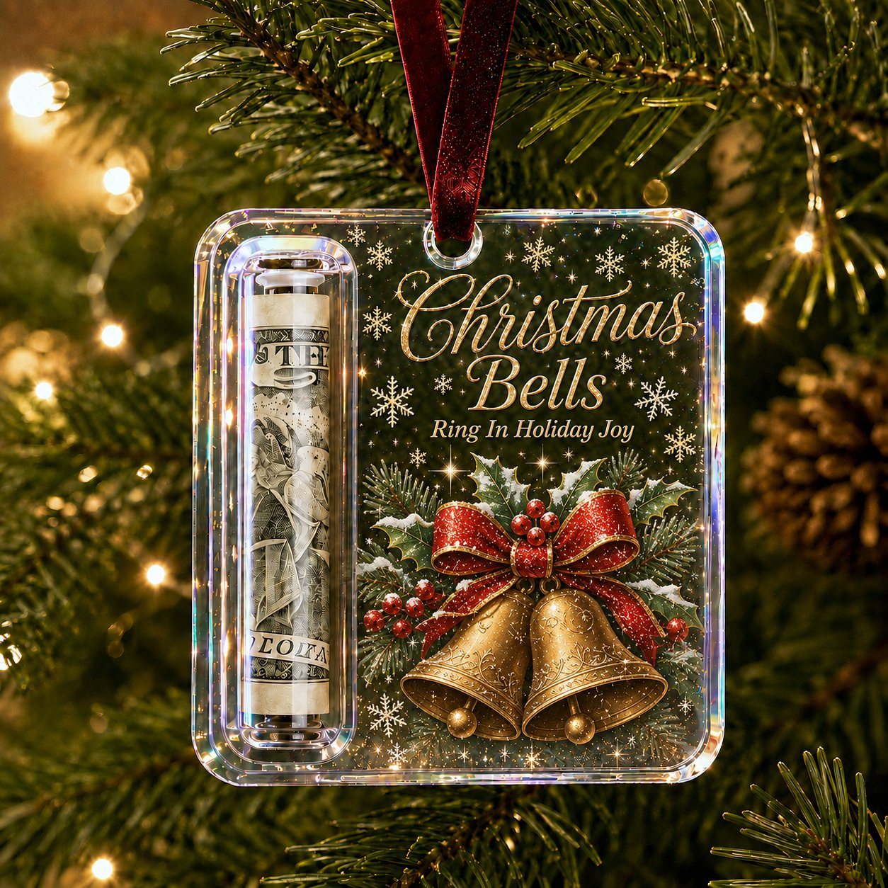 Christmas Cash Gift Ornament — Crystal Money Holder