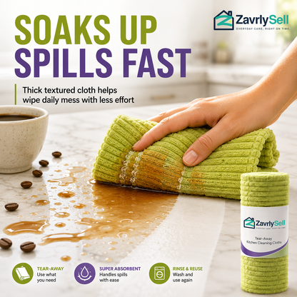 Multipurpose Reusable Tear-Off Cleaning Cloth Roll