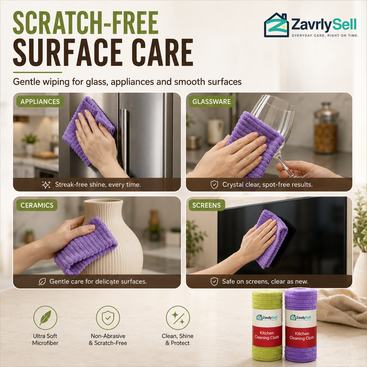 Multipurpose Reusable Tear-Off Cleaning Cloth Roll