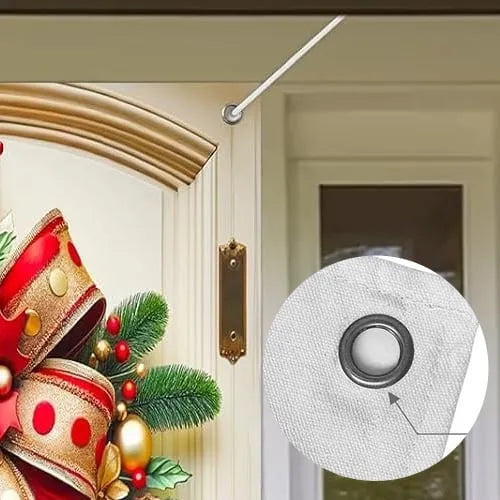🎄 Giant Christmas Bow & Bells Door Decoration – Make Your Front Door the Star of Christmas (2D) ✨