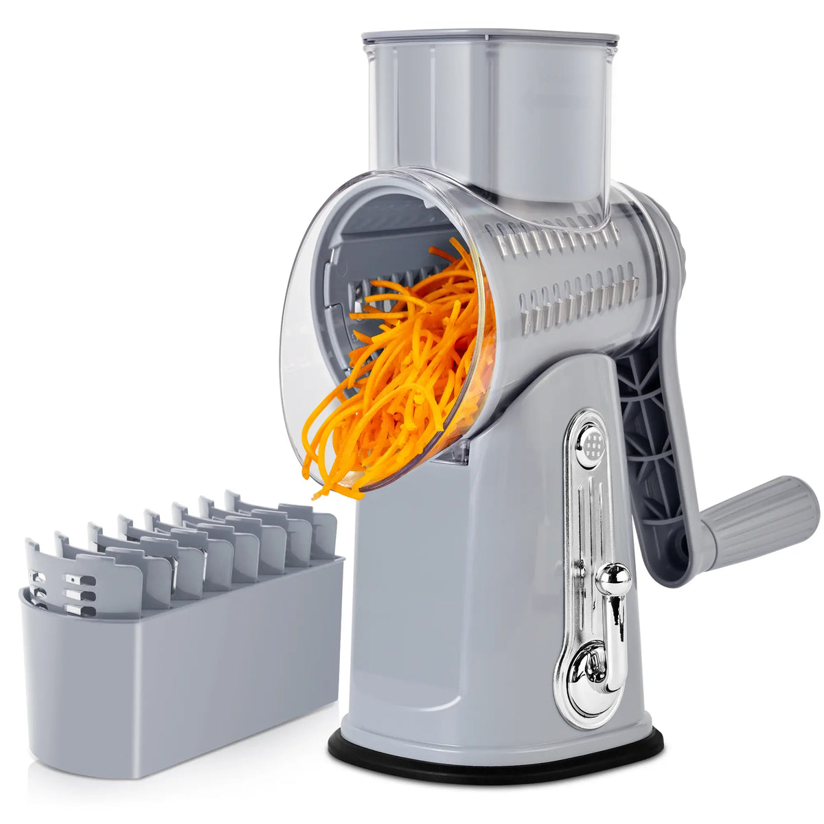 🥕 Hand-Crank Rotary Grater with Blade Storage – Fresh Prep, Less Fuss