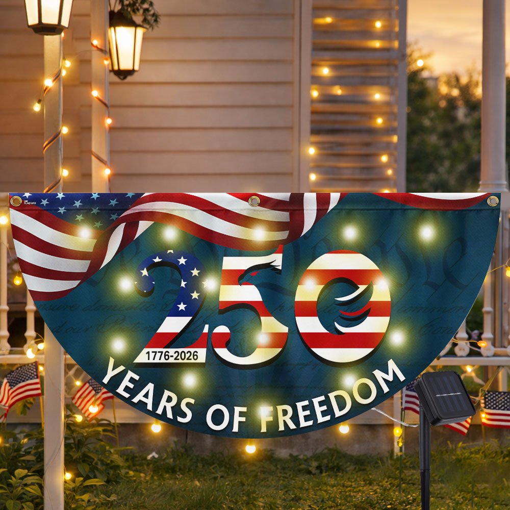 250th Anniversary 1776 2026 Patriotic We The People Solar Led Fan Flag