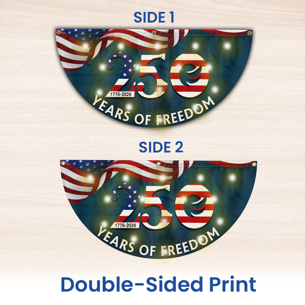 250th Anniversary 1776 2026 Patriotic We The People Solar Led Fan Flag