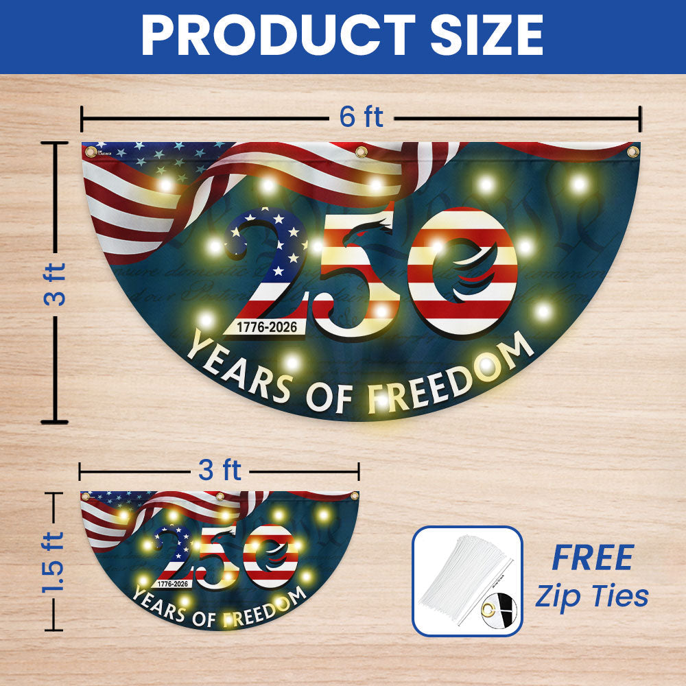 250th Anniversary 1776 2026 Patriotic We The People Solar Led Fan Flag