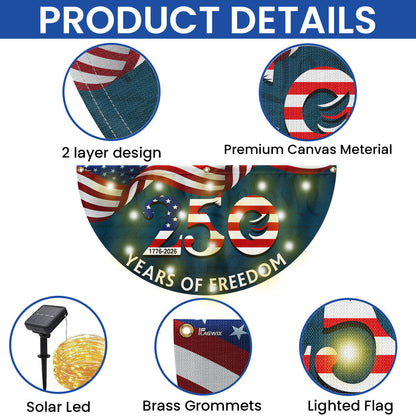 250th Anniversary 1776 2026 Patriotic We The People Solar Led Fan Flag
