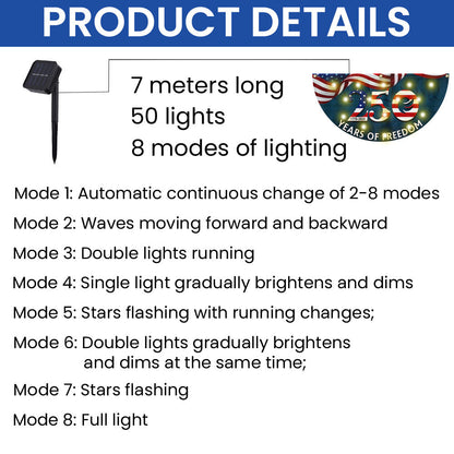 250th Anniversary 1776 2026 Patriotic We The People Solar Led Fan Flag