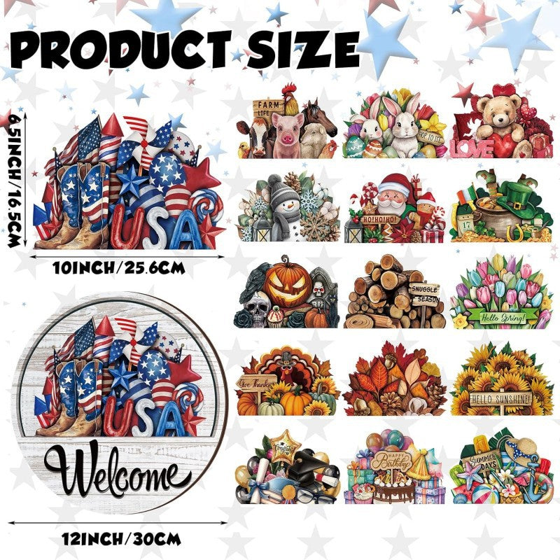 🔥 Hot Sale 49% Off — ⭕️16 PCS Interchangeable Welcome Sign for Front Door