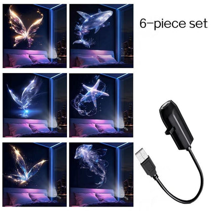 🥳🥳USB projektor nočného svetla s galaxiou a mesiacom