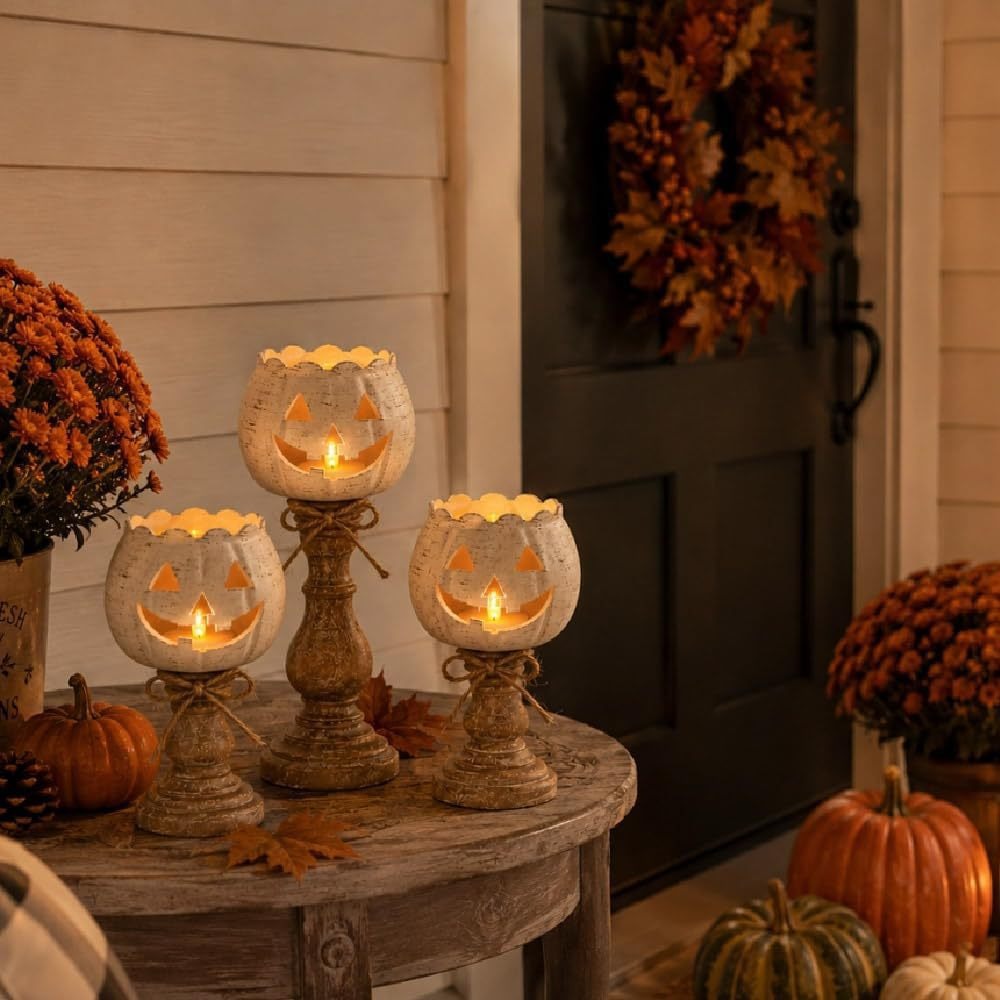 🎃 Halloween Pumpkin Candle Holder – Cozy Spooky Glow for Fall Nights