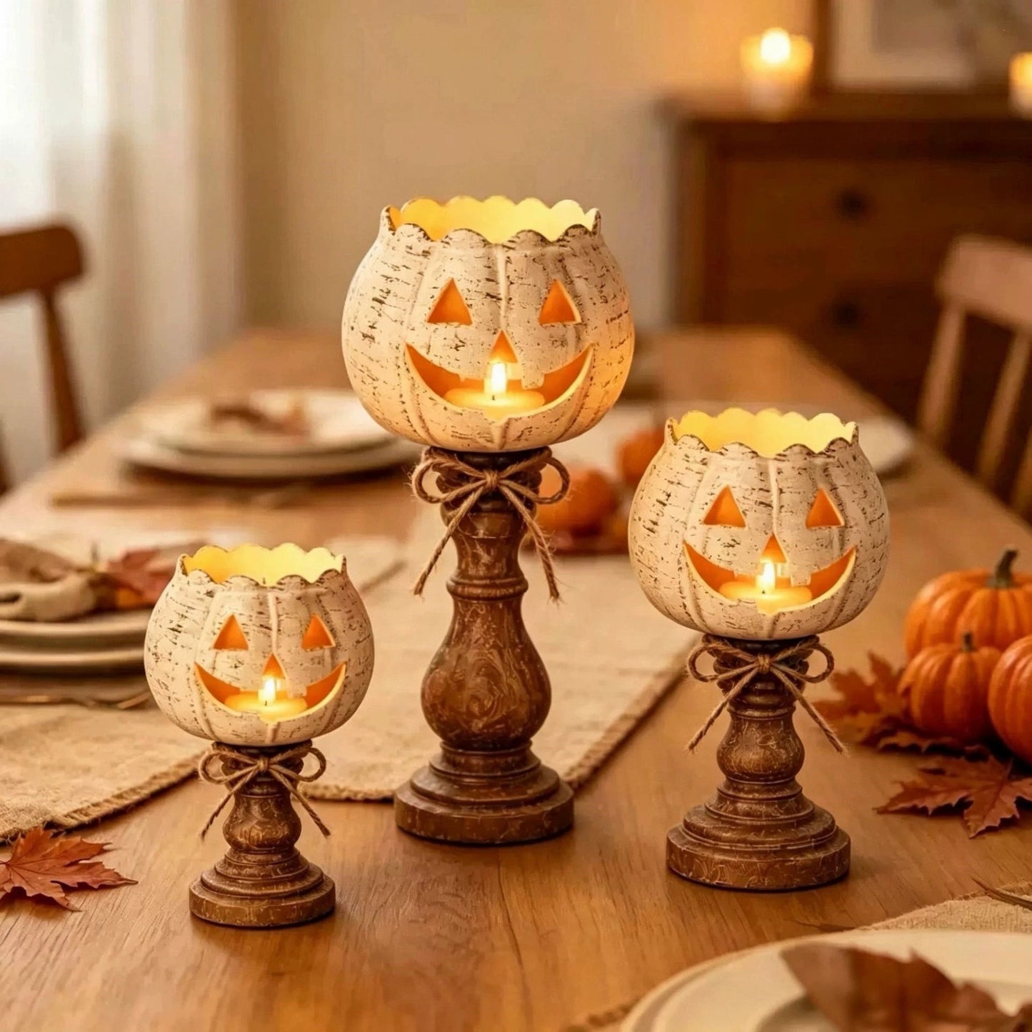 🎃 Halloween Pumpkin Candle Holder – Cozy Spooky Glow for Fall Nights
