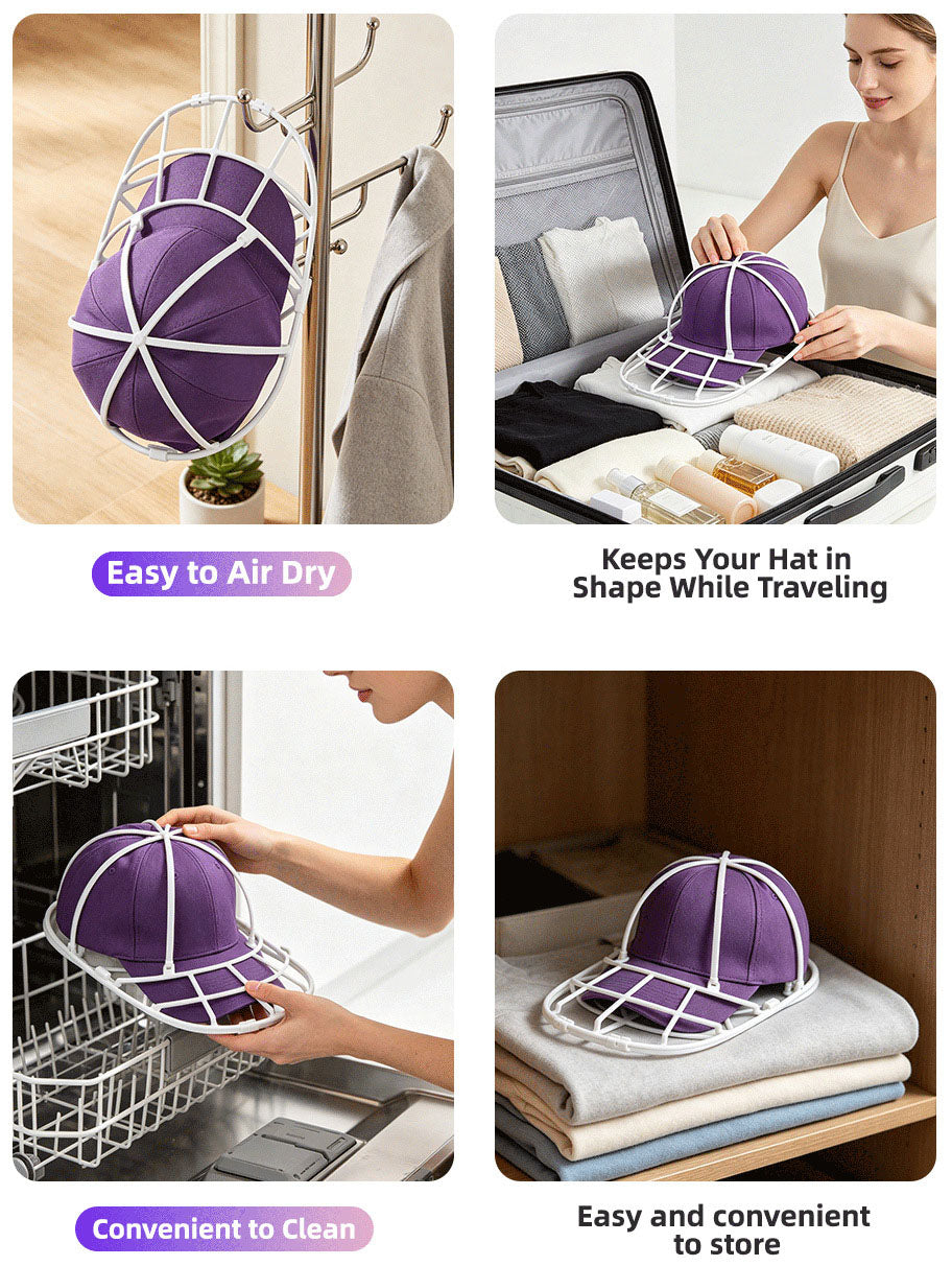 PP Hat Washer Cage with Adjustable Shaper(Free Gift-White Zipper Mesh Bag)