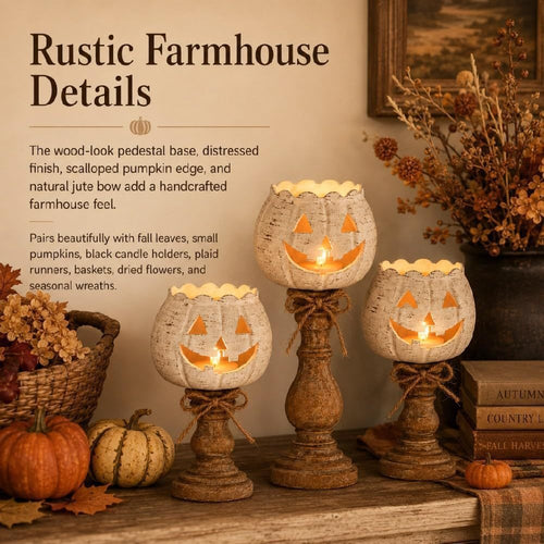 🎃 Halloween Pumpkin Candle Holder – Cozy Spooky Glow for Fall Nights