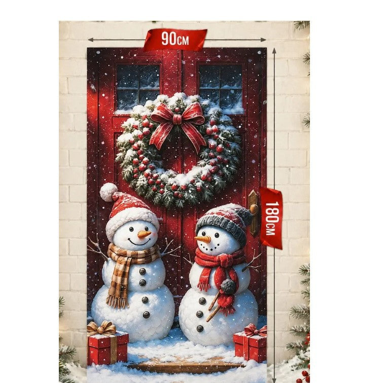 🌟Last day 50% OFF🎄Santa Christmas Door Cover with Elastic Edges | Reusable Holiday Decor🎅