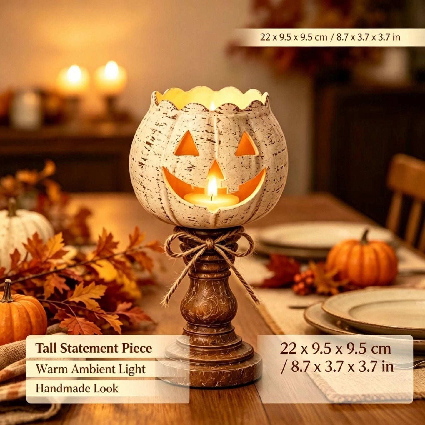 🎃 Halloween Pumpkin Candle Holder – Cozy Spooky Glow for Fall Nights