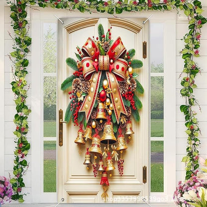 🌟Last day 50% OFF🎄Santa Christmas Door Cover with Elastic Edges | Reusable Holiday Decor🎅