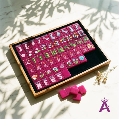 Orchid Leopard Mahjong Set — 160 Tiles