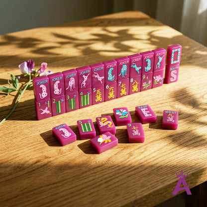 Orchid Leopard Mahjong Set — 160 Tiles