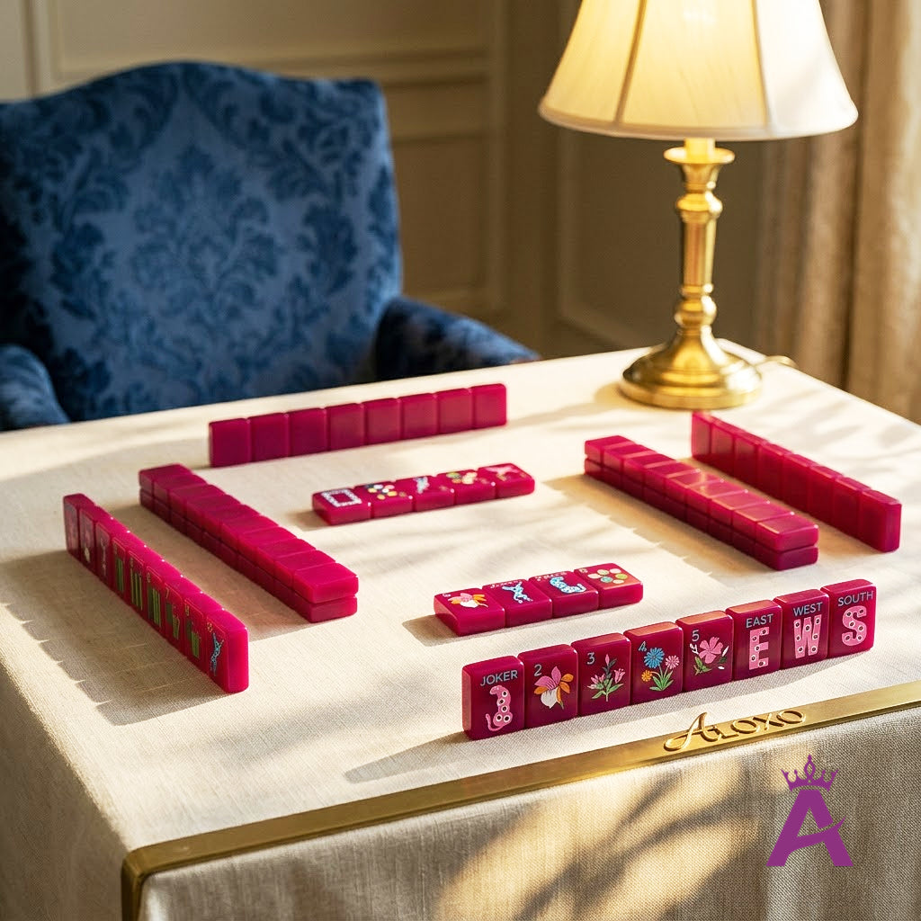 Orchid Leopard Mahjong Set — 160 Tiles