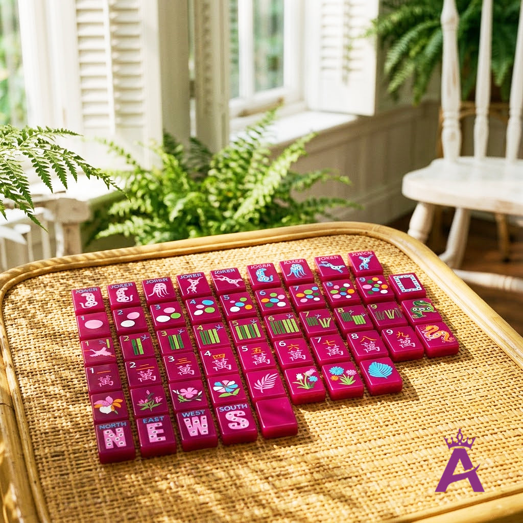 Orchid Leopard Mahjong Set — 160 Tiles