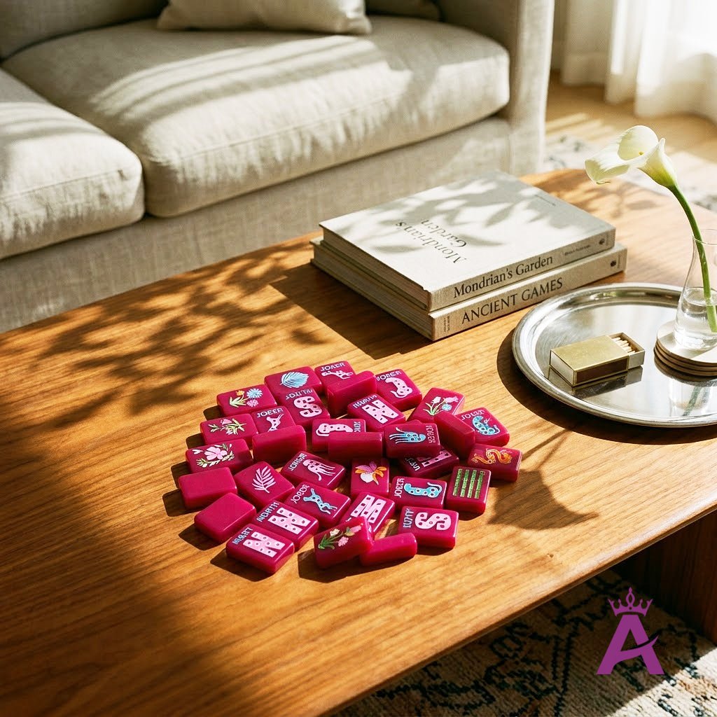 Orchid Leopard Mahjong Set — 160 Tiles