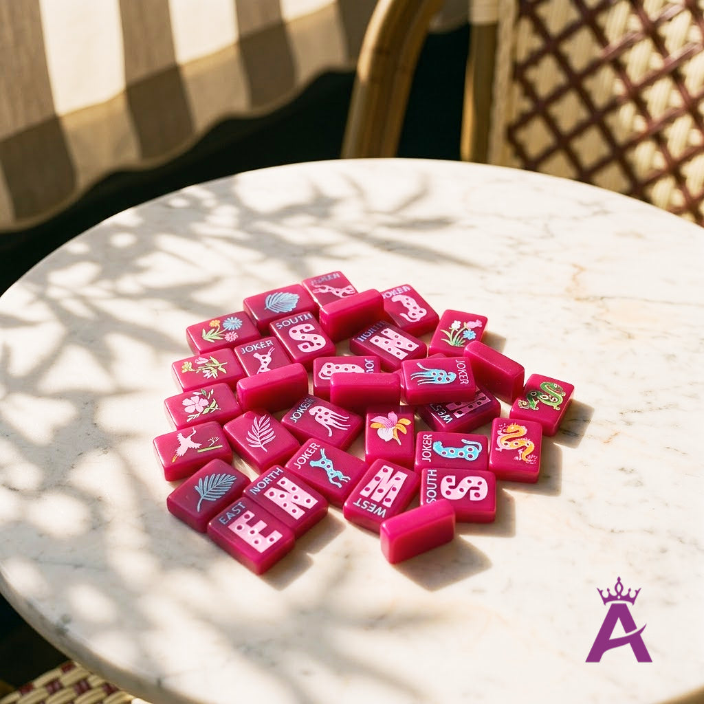 Orchid Leopard Mahjong Set — 160 Tiles