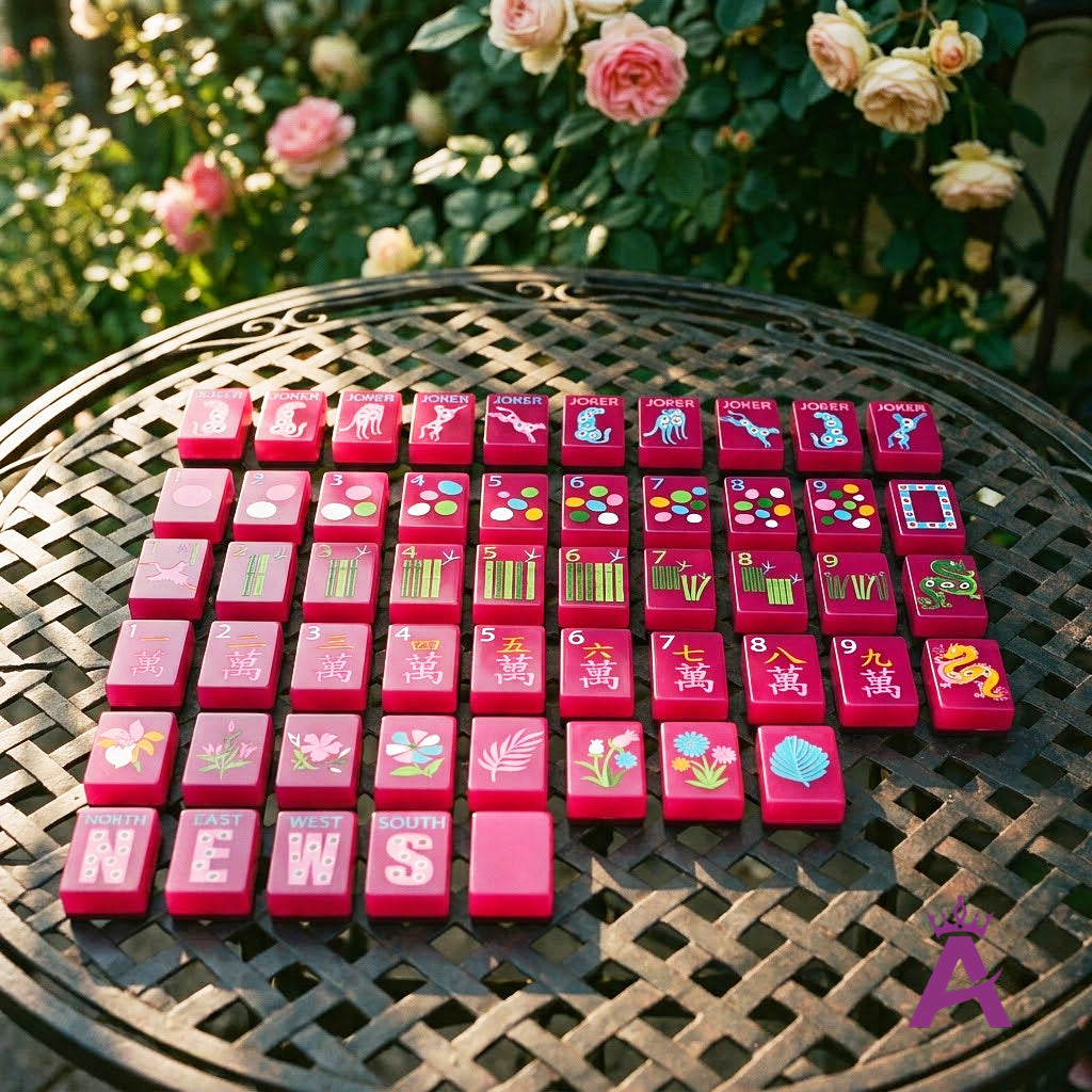 Orchid Leopard Mahjong Set — 160 Tiles