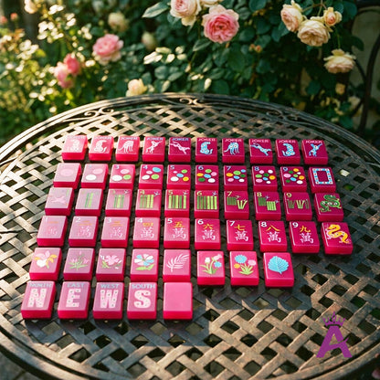 Orchid Leopard Mahjong Set — 160 Tiles