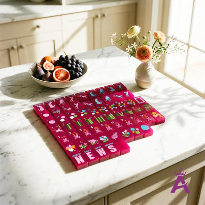 Orchid Leopard Mahjong Set — 160 Tiles