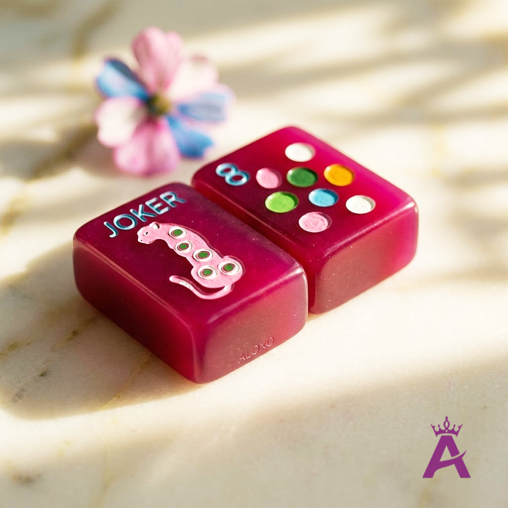 Orchid Leopard Mahjong Set — 160 Tiles