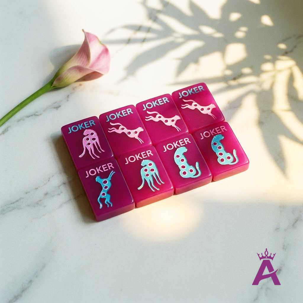 Orchid Leopard Mahjong Set — 160 Tiles