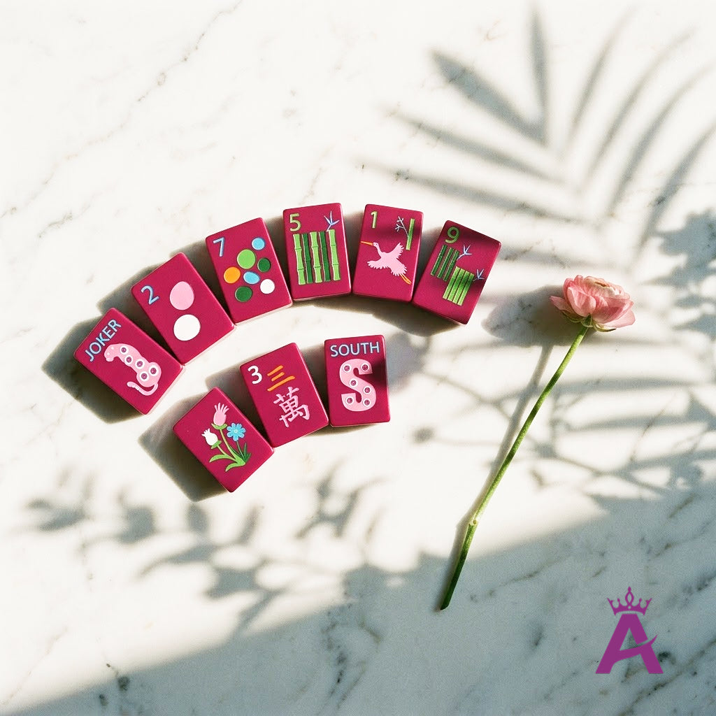 Orchid Leopard Mahjong Set — 160 Tiles