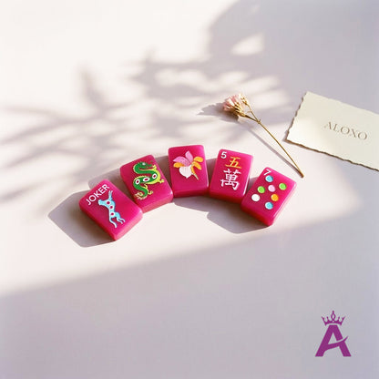 Orchid Leopard Mahjong Set — 160 Tiles