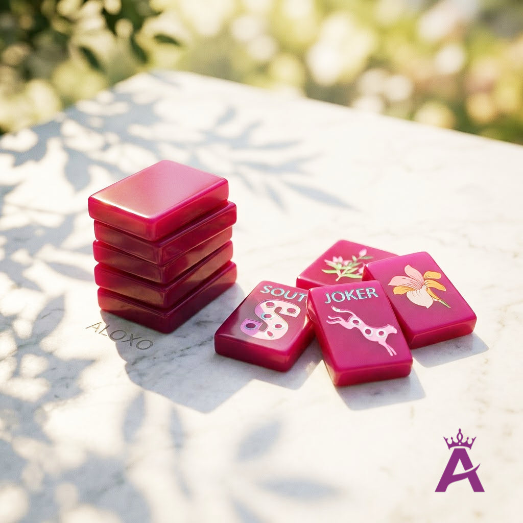 Orchid Leopard Mahjong Set — 160 Tiles
