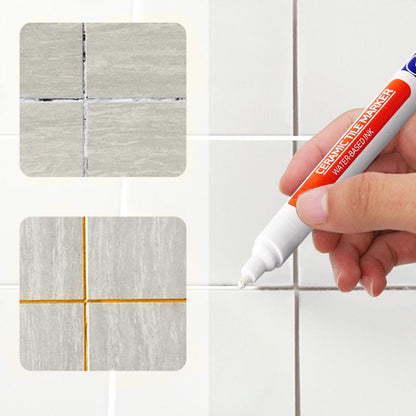 TileMarker 1+2 FREE - Anti-Mold Ceramic Tile Joint Pen Marker with Grout Hook Knife
